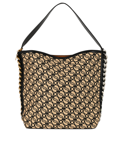 Frayme Tote, &pound;350, Handbags, Beige/Black, Canvas/Faux Leather, Front view